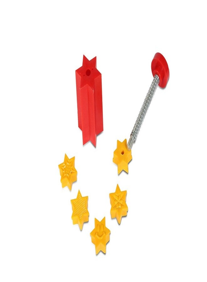 دي أس ختم صنع حلوى على شكل نجمة من دي إس | قالب حلوى بخمسة تصاميم | أداة تقطيع البسكويت | ختم 3.8 سم - Image 2